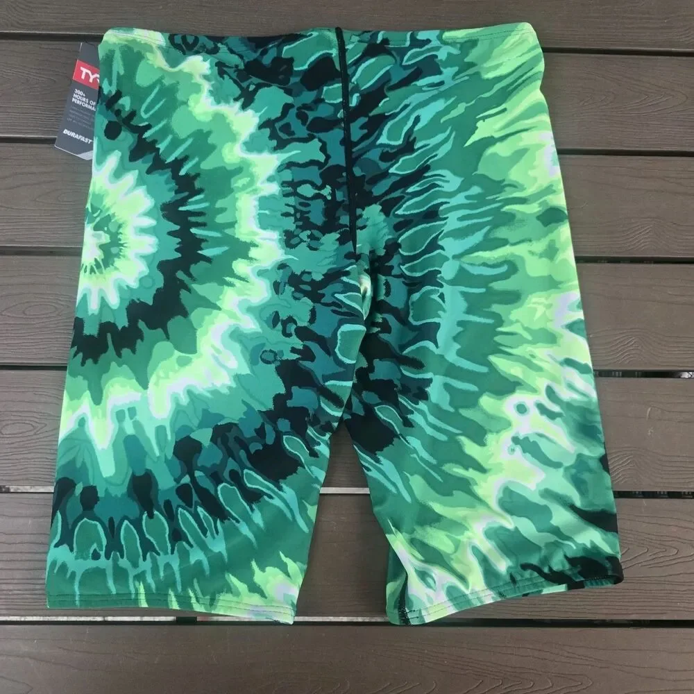 TYR Durafast Elite Men's Green Bohemian All Over Jammer SZ 38 New
